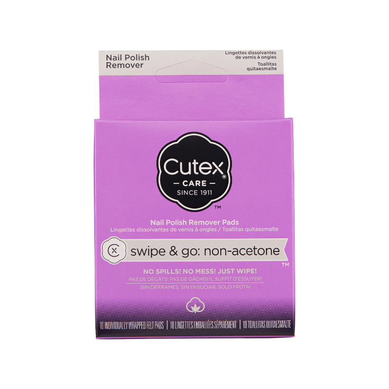 Cutex Swipe & Go: Non-acetone Nail Polish Remover Pads - 10's