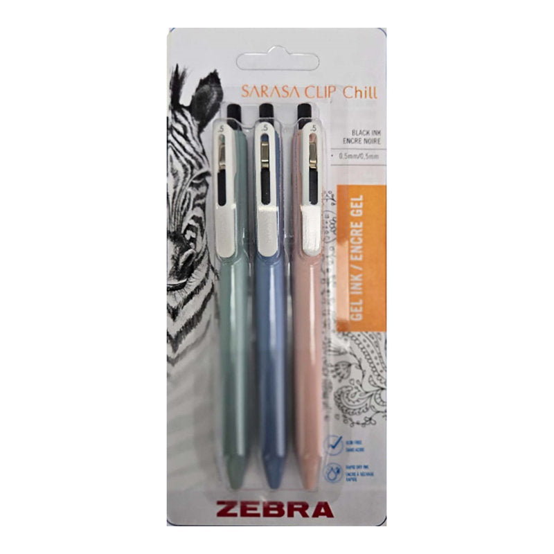 Zebra Sarasa Clip Chill Ballpoint Pen - 3's