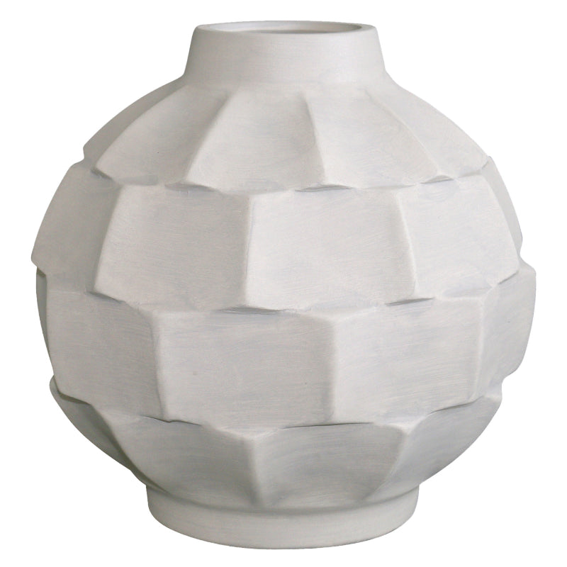Collection by London Drugs Earthenware Vase - Bobbin - Light Gray