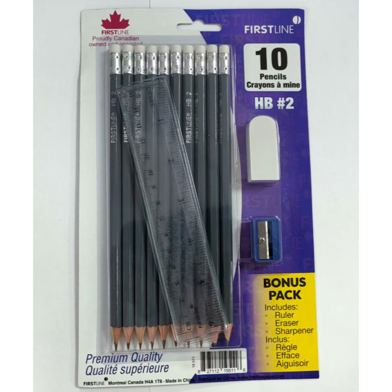 Firstline Premium Quality Pencils Combo Set - 10 Pack