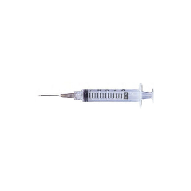 Luer-Lok™ Syringe, with L1-1/2" PrecisionGlide™ Detachable Needle, 5mL
