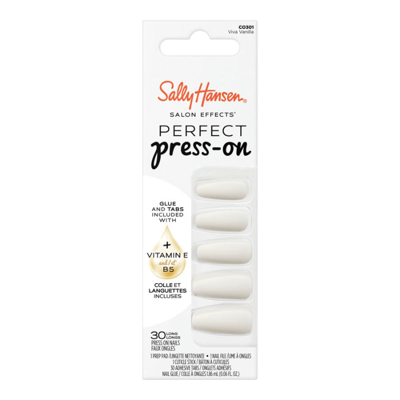 Sally Hansen Salon Effects Perfect Press-on False Nails Kit - Long - Coffin - Viva Vanilla (CO301) - 30's