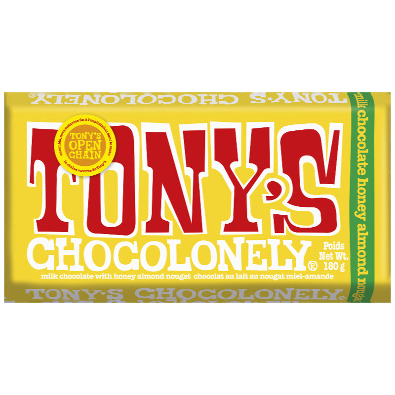 Tony's Chocolonely Milk Chocolate - Honey Almond Nougat - 180g