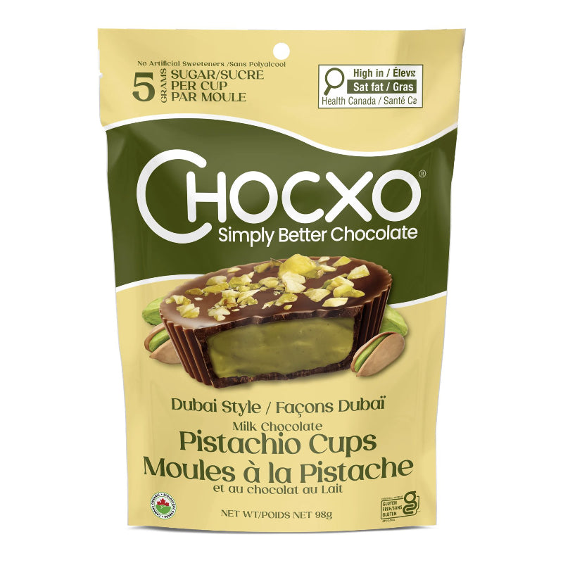 Chocxo Dubai Style Milk Chocolate Cups - Pistachio - 98g