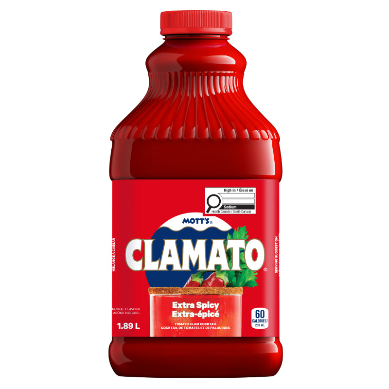 Mott's Clamato Extra Spicy Tomato Clam Cocktail - 1.89L