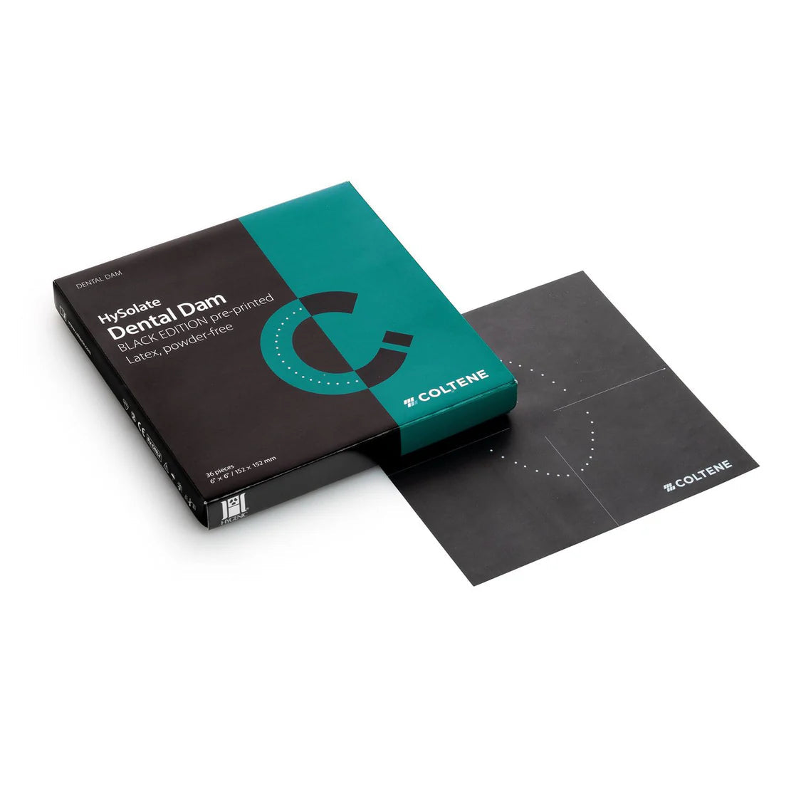 Hysolate Latex Dental Dam – Medium, 152 mm x 152 mm, 36/Pkg - X-Heavy Black | EXP - 05/2026 | Clearance