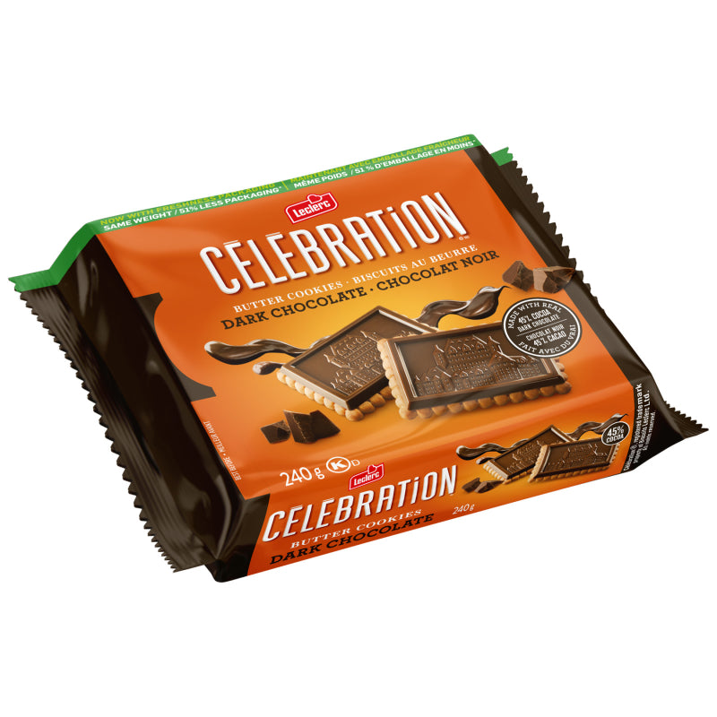 Leclerc Celebration Butter Cookies - Dark Chocolate 45% Cocoa - 240g