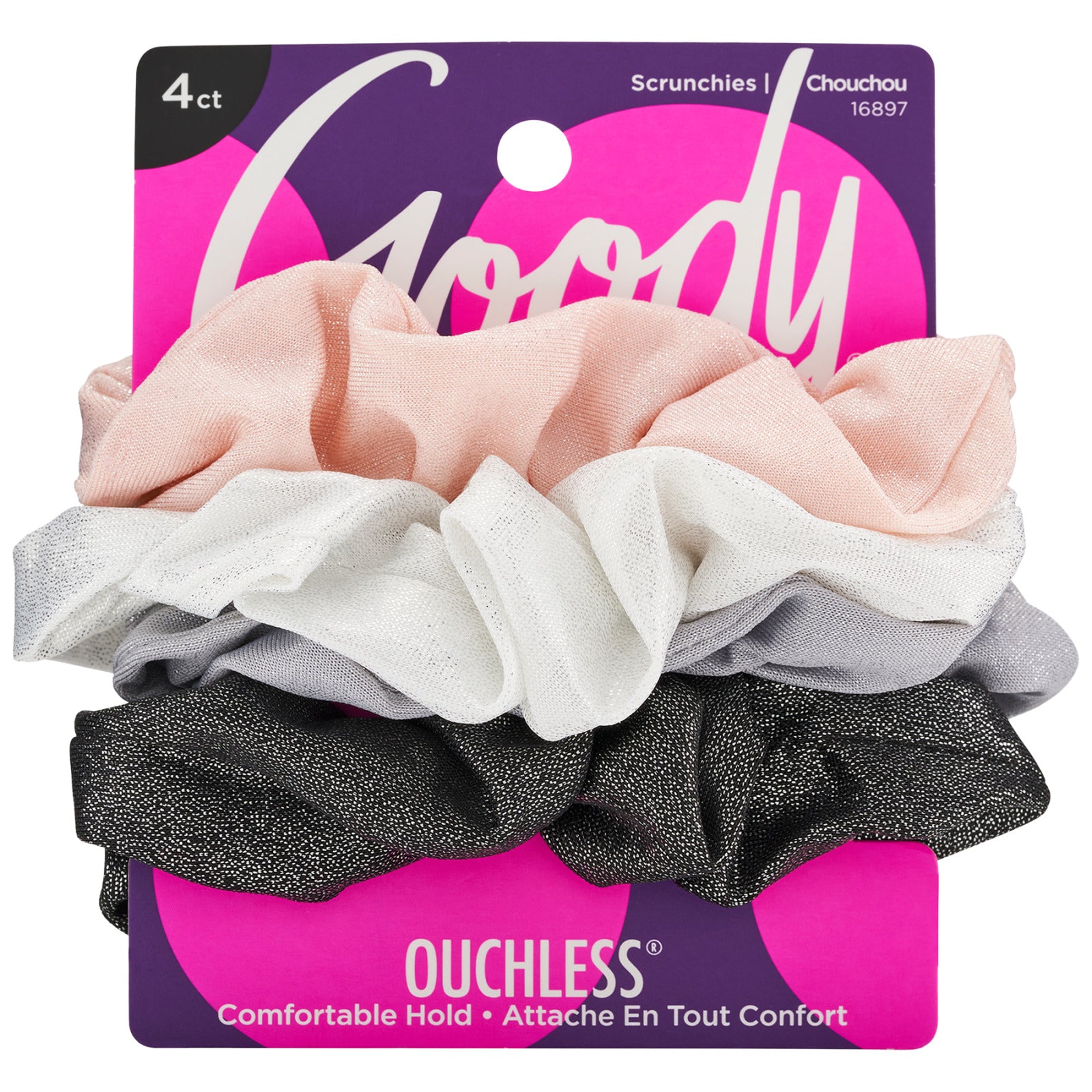 Goody OL Shimmer Scrunchies - 4 count