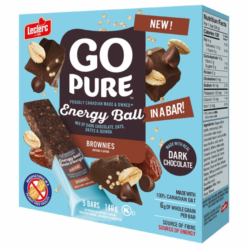Leclerc Go Pure Energy Bar Brownie - 140g