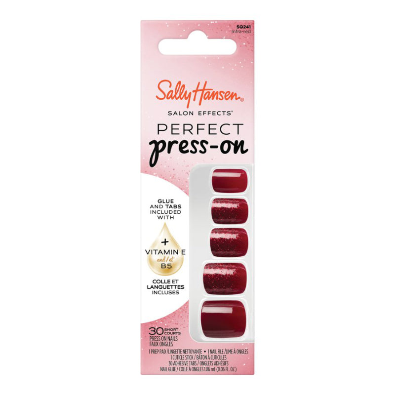 Sally Hansen Salon Effects Perfect Press-on False Nails Kit - Short - Square - Infra-red (SQ241) - 30's
