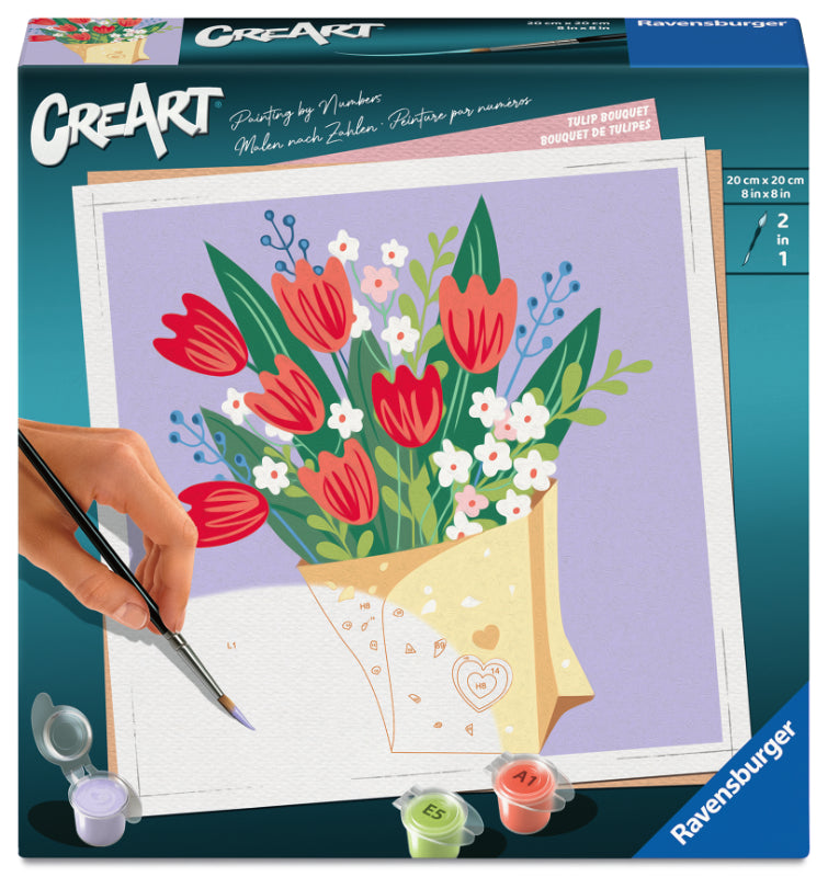 Ravensburger Greart Painting by Numbers - Tulip Bouquet - 8x8in