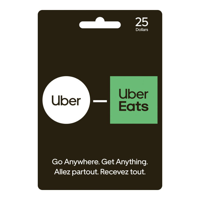 Uber & Uber Eats Gift Card - $25