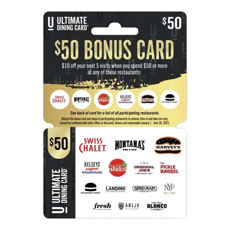 Ultimate Dining Gift Card - $50