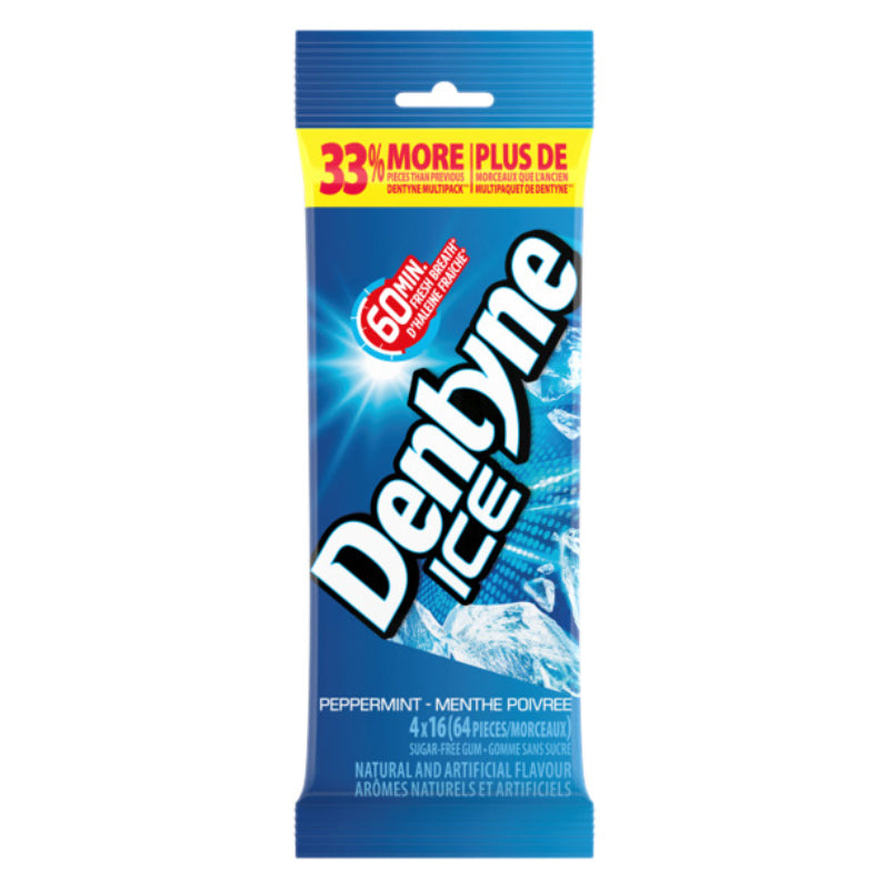 Dentyne Ice Sugar-Free Chewing Gum - Peppermint - 4 x 16 piece