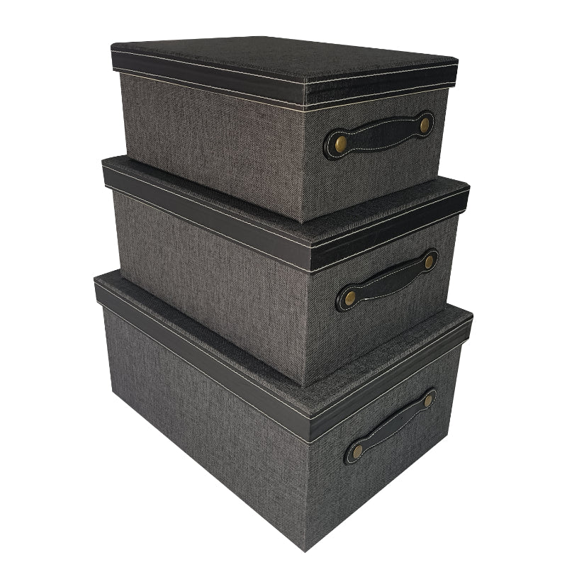 Collection by London Drugs Storage Box with Handle - Dark Grey - Medium - 35 x 26 x 16cm