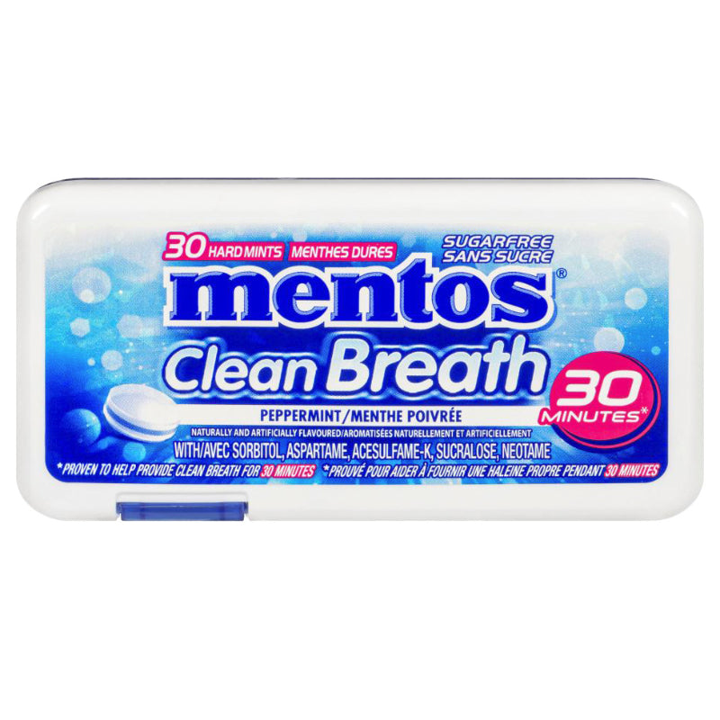 Mentos Menthol Clean Breath 30 Minutes Sugarfree Mints - Peppermint - 30s
