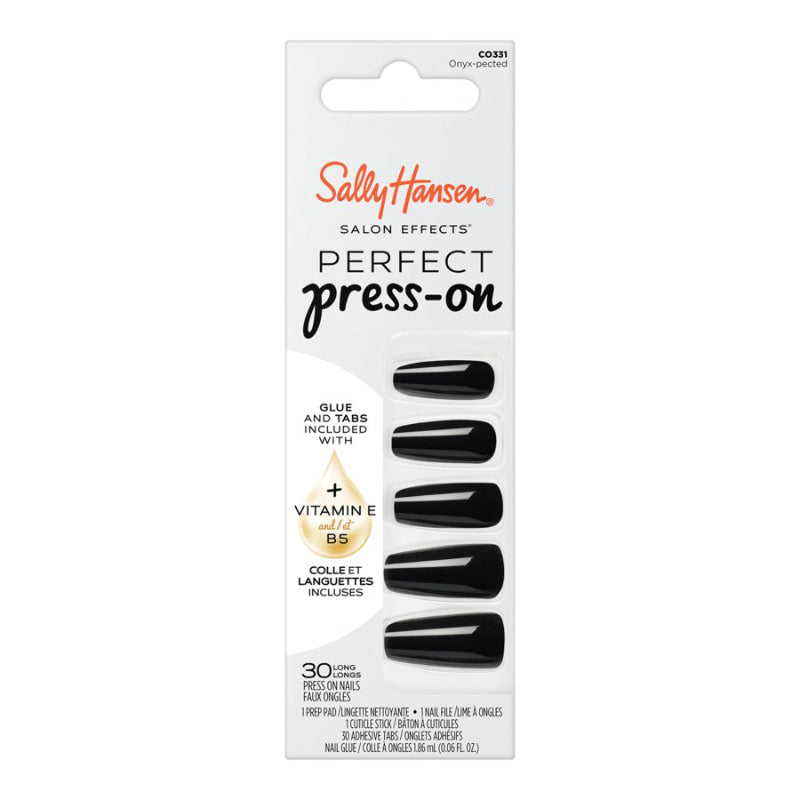 Sally Hansen Salon Effects Perfect Press-on False Nails Kit - Long - Coffin - Onyx-pected (CO331) - 30's