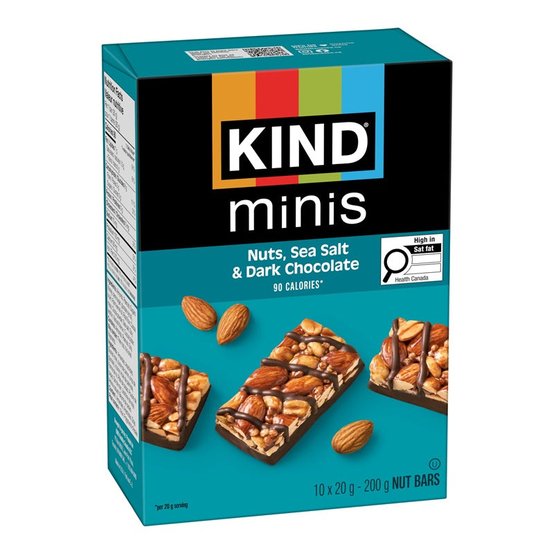 KIND Minis Nut Bars - Nuts, Sea Salt Dark Chocolate - 10 x 20g
