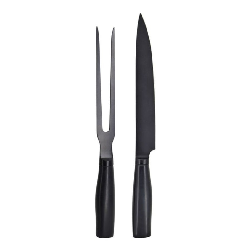 Natural Living Carving Set - Black - 2 piece