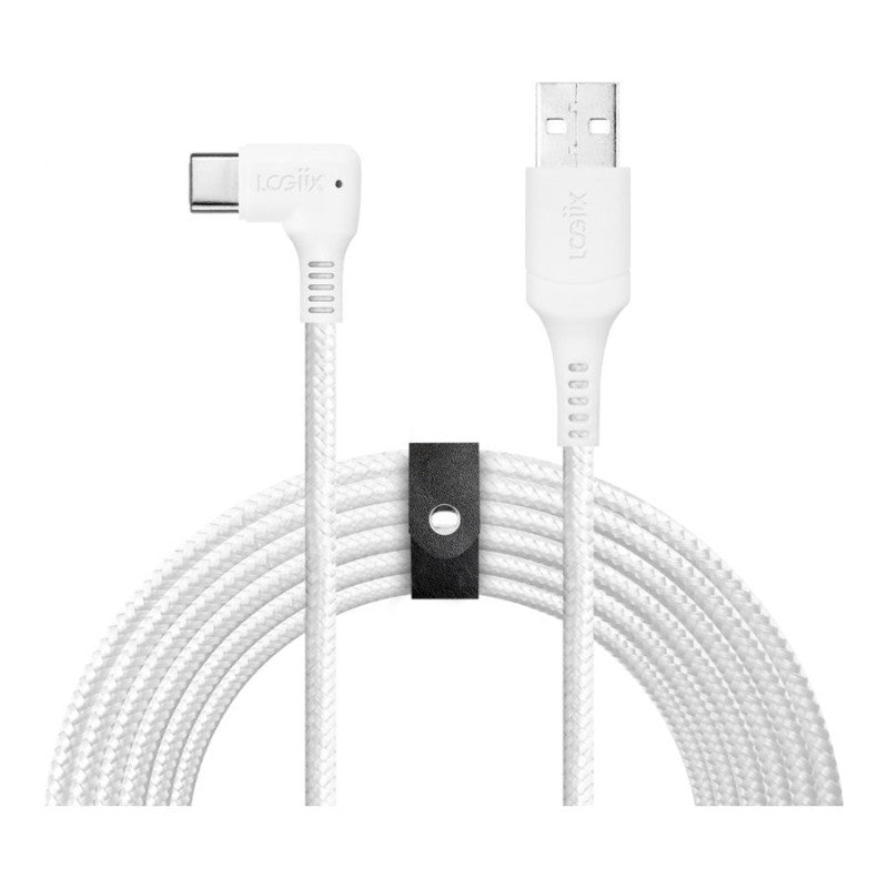 LOGiiX Piston Connect XL 90 USB-A to USB-C Cable - White - 3m