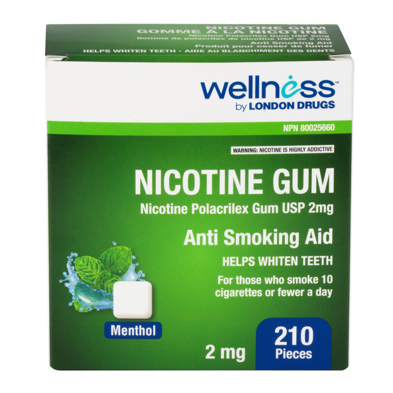 Wellness by London Drugs Nicotine Polacrilex Gum - 2mg