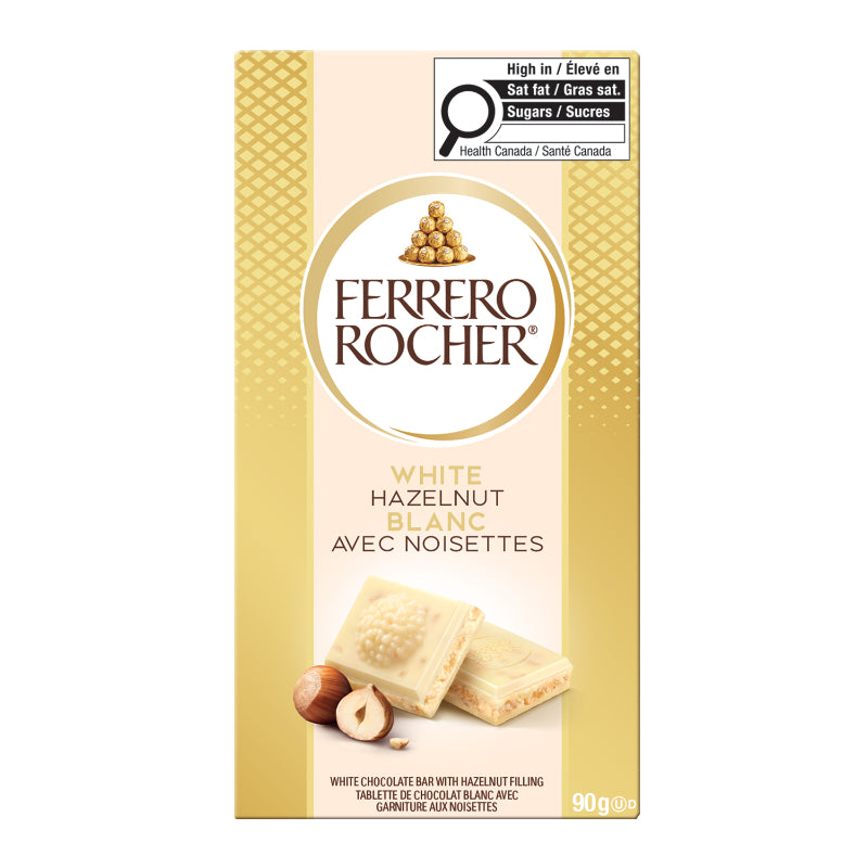 Ferrero Rocher Premium White Chocolate Bar - Hazelnut Bar - 90g