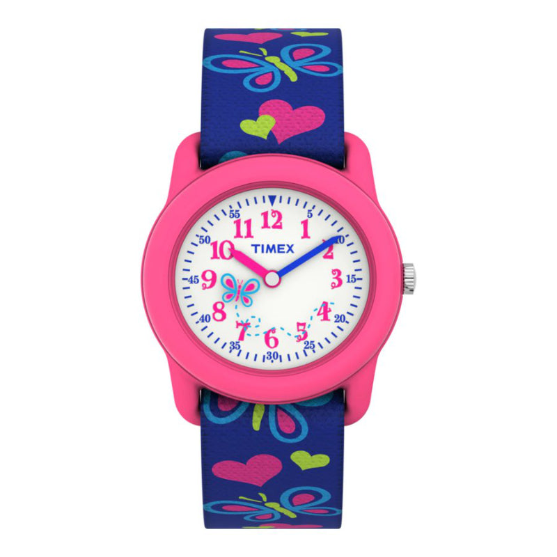 Timex Time Machines Butterflies and Hearts Kid's Wristwatch - Pink/Blue - T89001XY