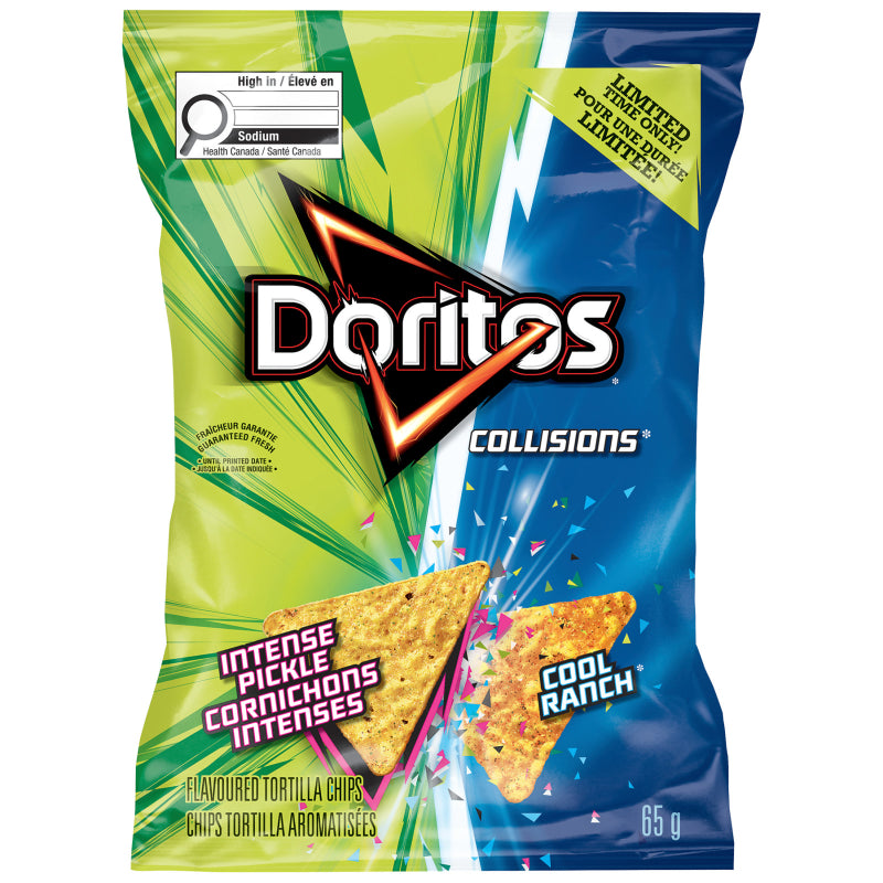 Doritos Collisions Tortilla Chips - Intense Pickle &amp; Cool Ranch Flavored - 65g