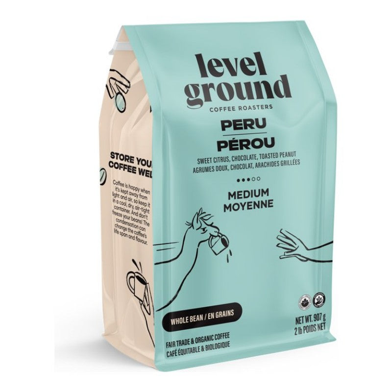 Level Ground Peru Coffee Beans - Medium - 907g