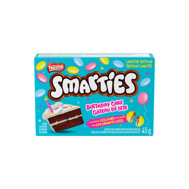 Smarties Limited Edition Candy Coated Milk Chocolate - Birthday Cake - 45g