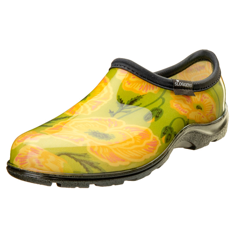 Sloggers Women's Garden Shoe - Bold Poppies Light Green - Size 6-10