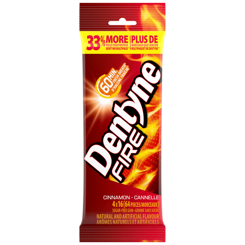 Dentyne Fire Cinnamon Sugar-Free Chewing Gum - 4 x 16 piece