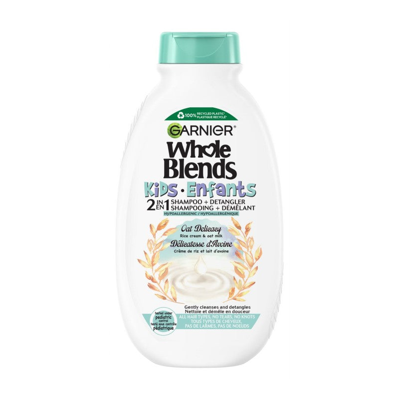 Garnier Whole Blends Kids 2 in 1 Detangling Shampoo - Oat Delicacy with Rice Cream and Organic Oat Milk - 250ml