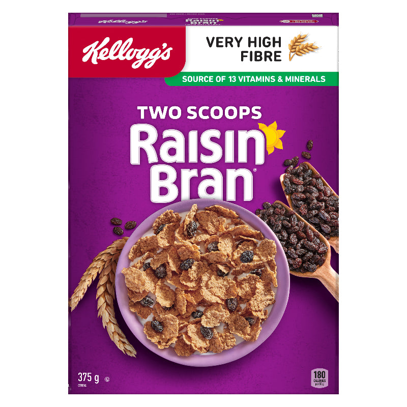 Kellogg's Two Scoops Raisin Bran Cereal - 375g