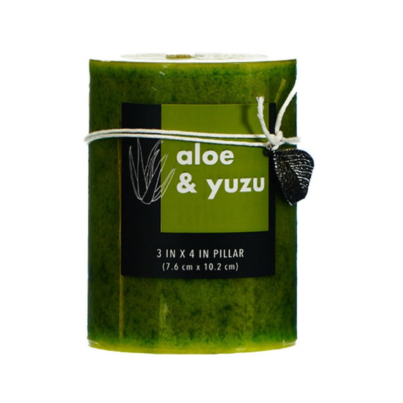 Alaura Pillar Mottled Candle - Aloe Yuzu