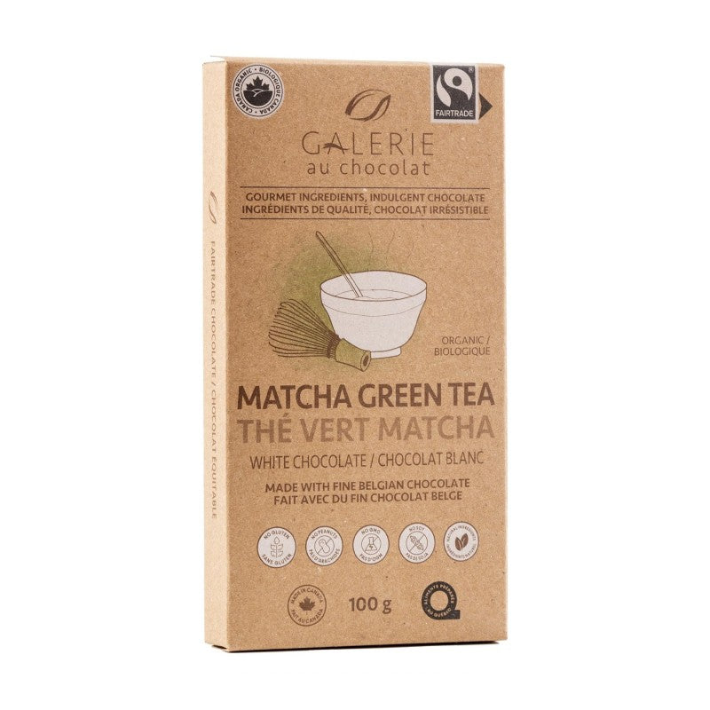 Galerie au Chocolat White Chocolate Bar - Matcha Green Tea - 100g