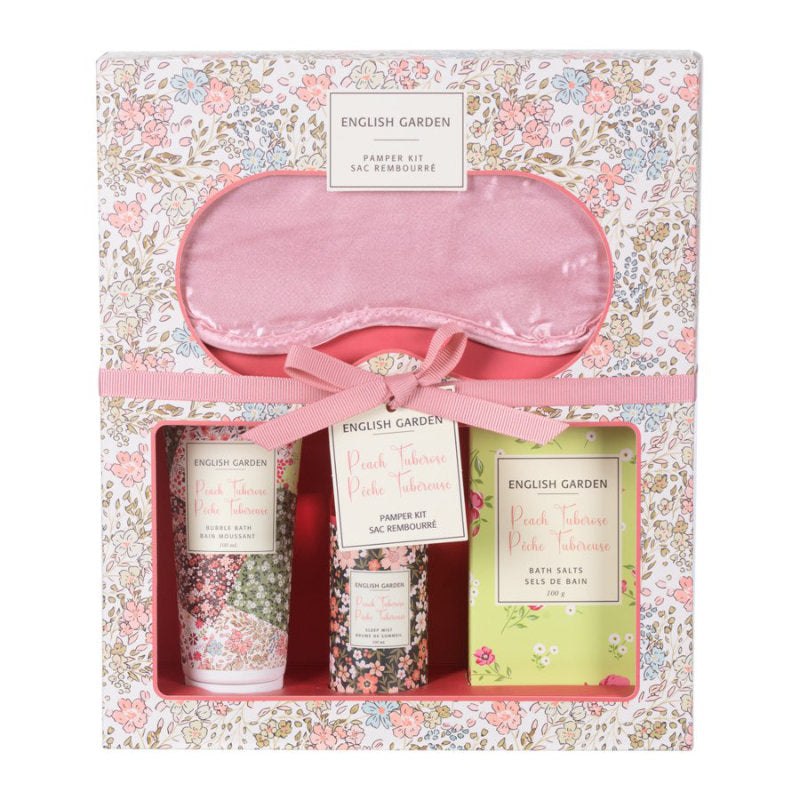 English Garden Pamper Kit Personal Care Set - Peach Tuberose - 4 piece