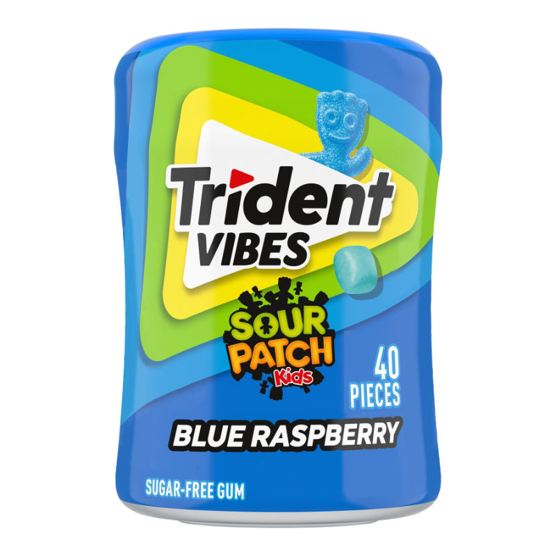 Trident Vibes Sour Patch Kids Chewing Gum - Blue Raspberry - 40 pcs