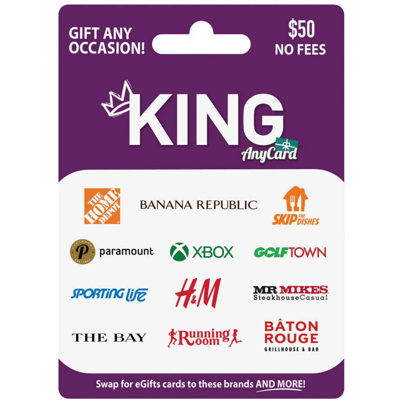 AnyCard King Gift Card - $50