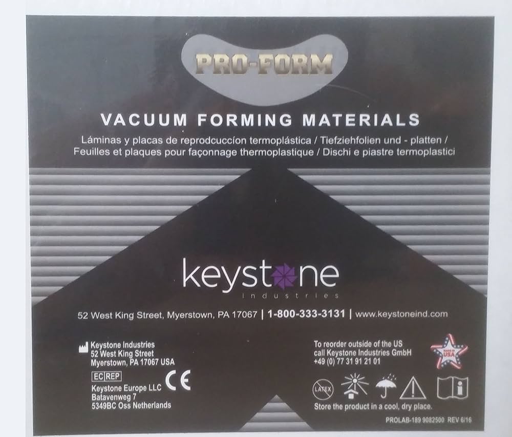 Pro-form Dual Laminate Material – 0.120", Clear, 12/Pkg