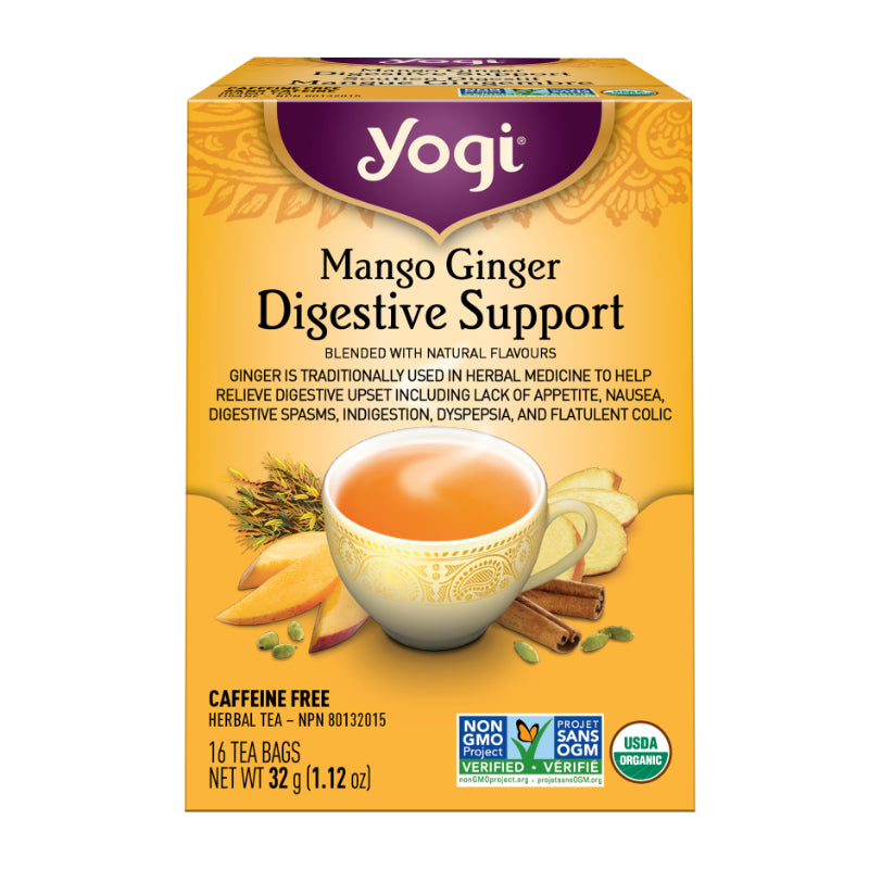Yogi Digestive Support Caffeine Free Herbal Tea - Mango Ginger - 16s
