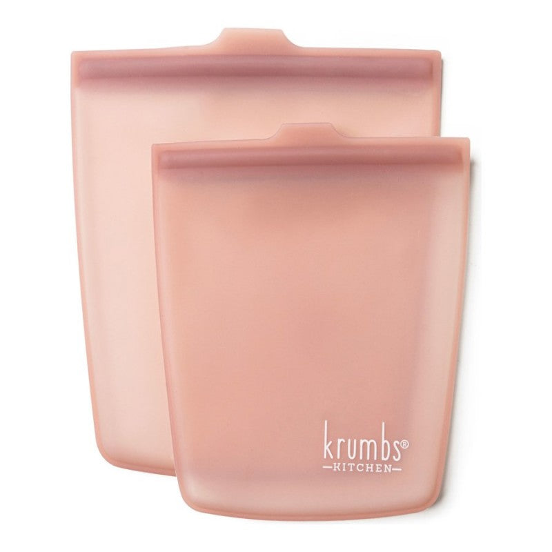 Krumbs Kitchen Essentials Food Storage Bags - Coral - 2pack