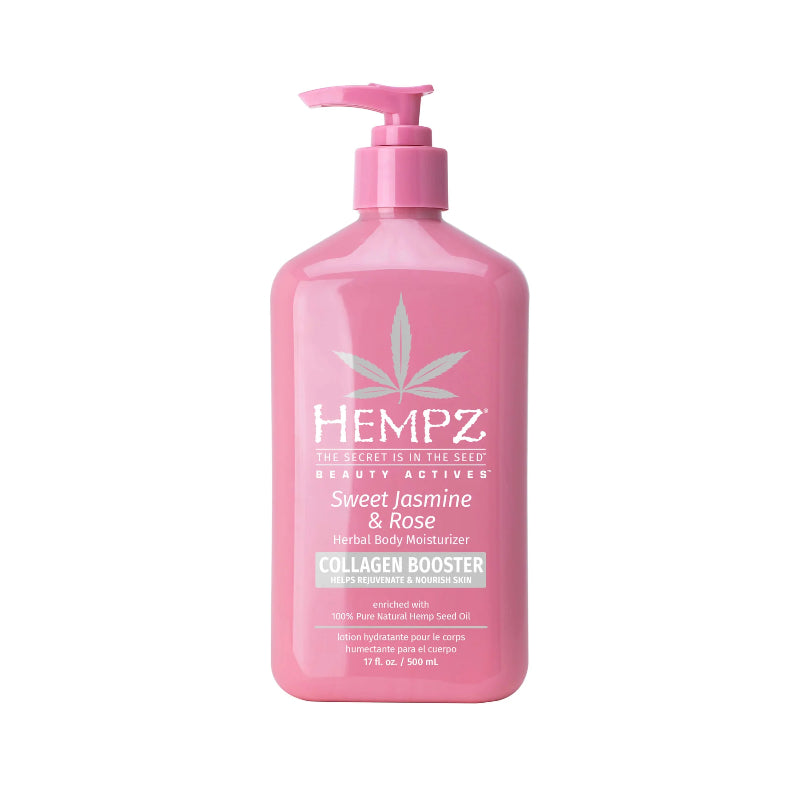 Hempz Beauty Actives Herbal Body Moisturizer with Collagen Booster - Sweet Jasmine & Rose - 500ml