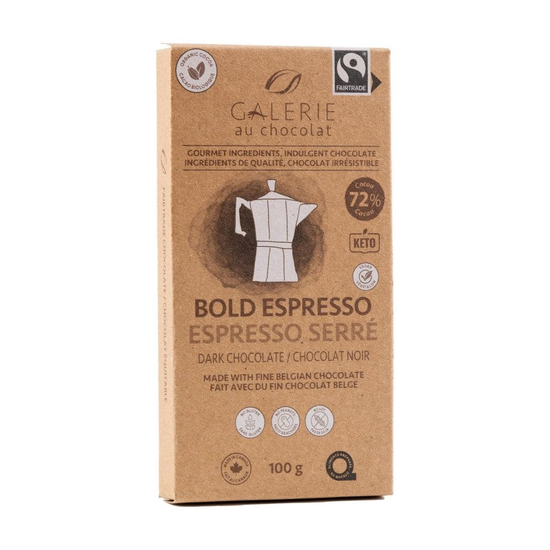 Galerie au Chocolat Dark Chocolate Bar - Bold Expresso - 100g