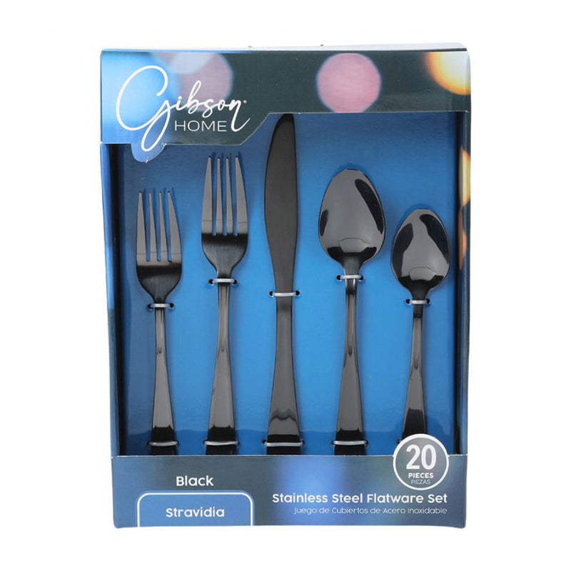 Gibson Home Stravidia Cutlery Set - Black - 20 pcs