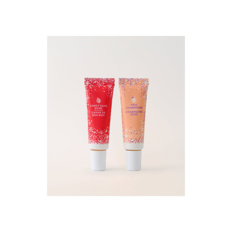 EOS Holiday Collection Lip Balm Set - Pink Champagne & Candy Cane Swirl - 2 piece