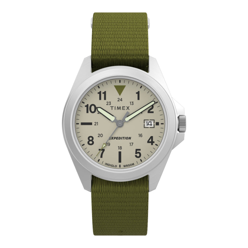 Timex Expedition Field Wristwatch - Silver-Tone/Green/Natural - TW4B325009J
