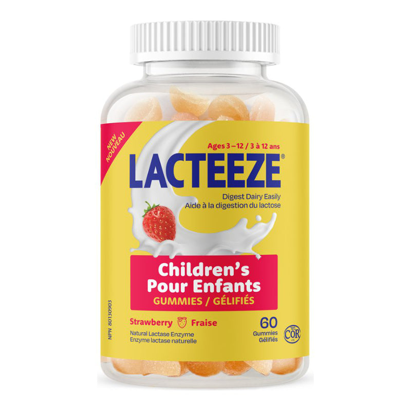 Lacteeze Children's Lactase Enzyme Supplement Gummies - 30mg - Strawberry - 60's