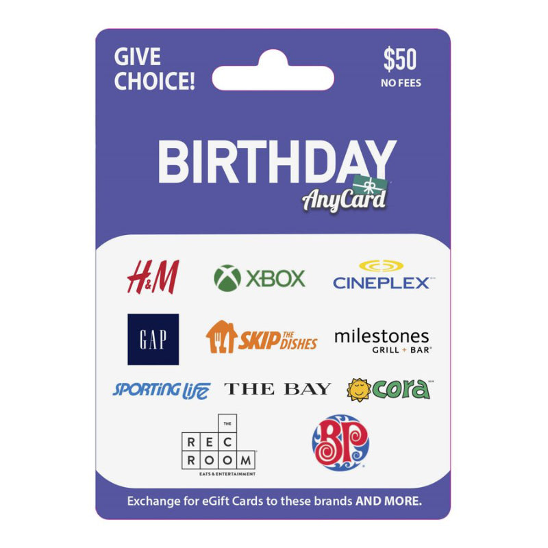 Anycard Birthday Gift Card - $50