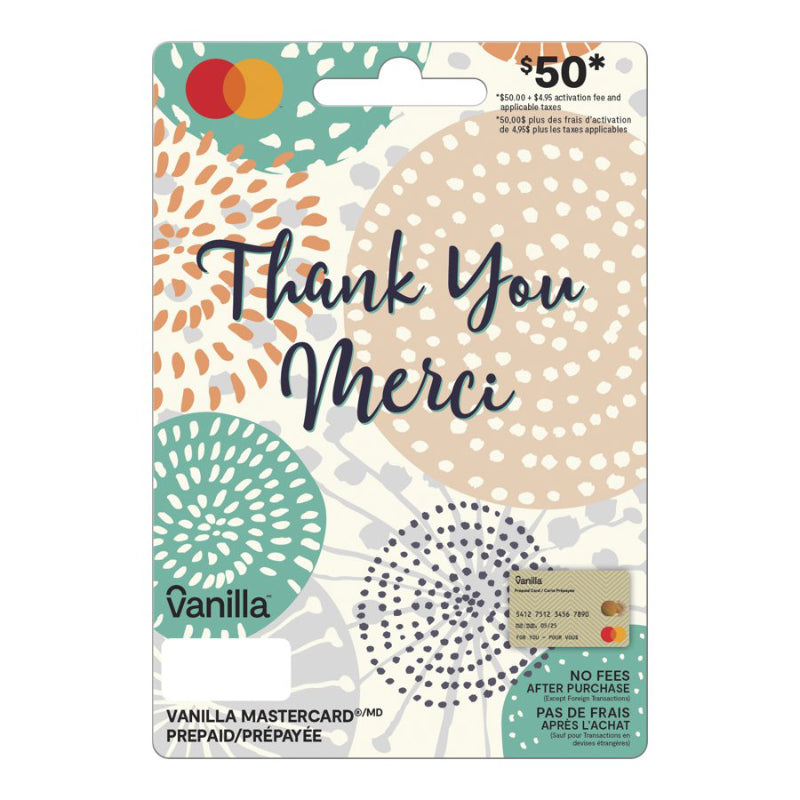 Vanilla Mastercard Thank You Gift Card - $50